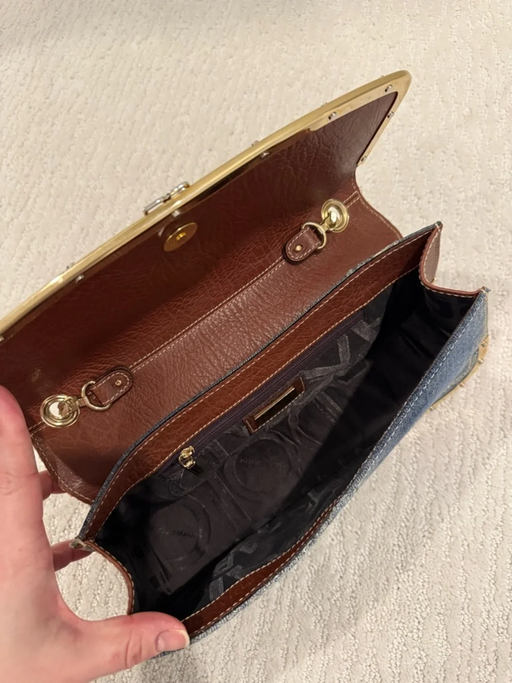 Dolce & Gabbana mixed material shoulder bag vintage y2k with authenticity card